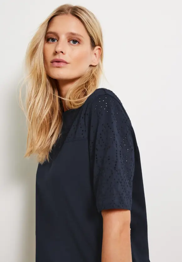 CECIL Jersey Materialmix Shirt
