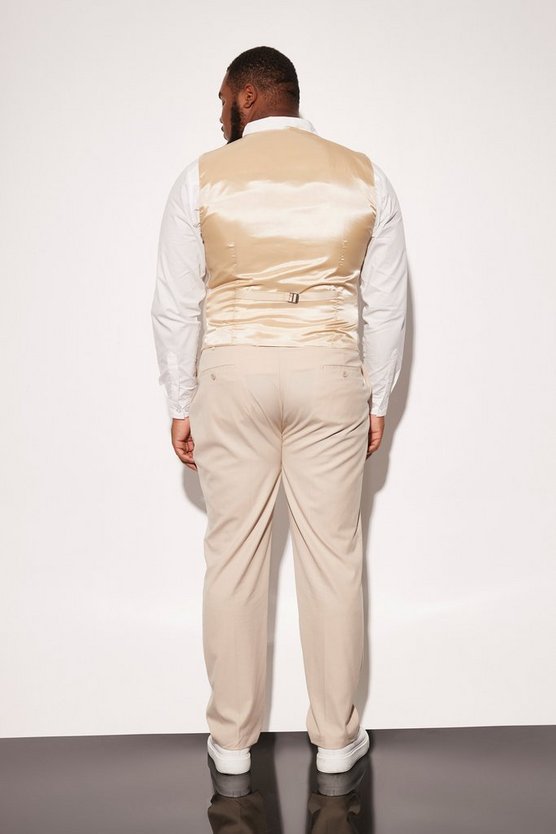Plus strukturierte gestreife Slim-Fit Weste