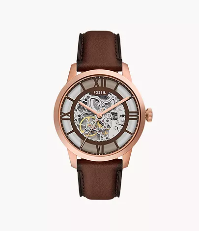 Fossil Uhr Townsman Automatic Automatikwerk Leder braun