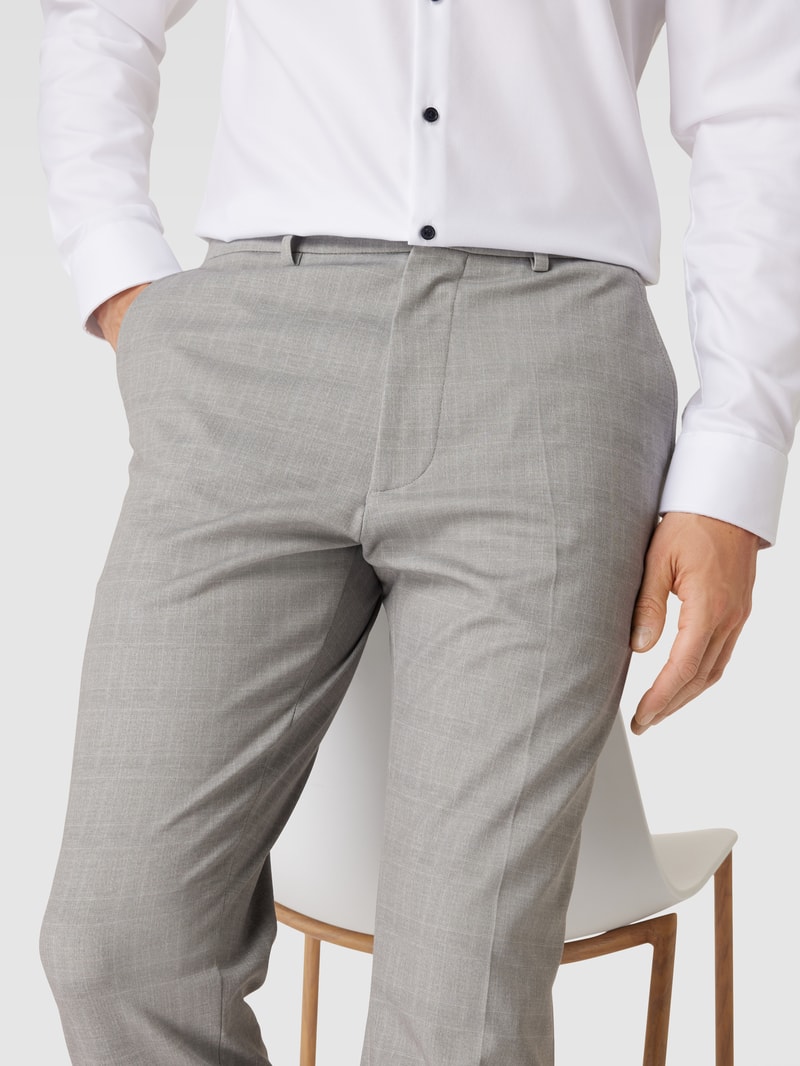 Stoffhose mit Allover-Muster Modell 'BODO' in mittelgrau