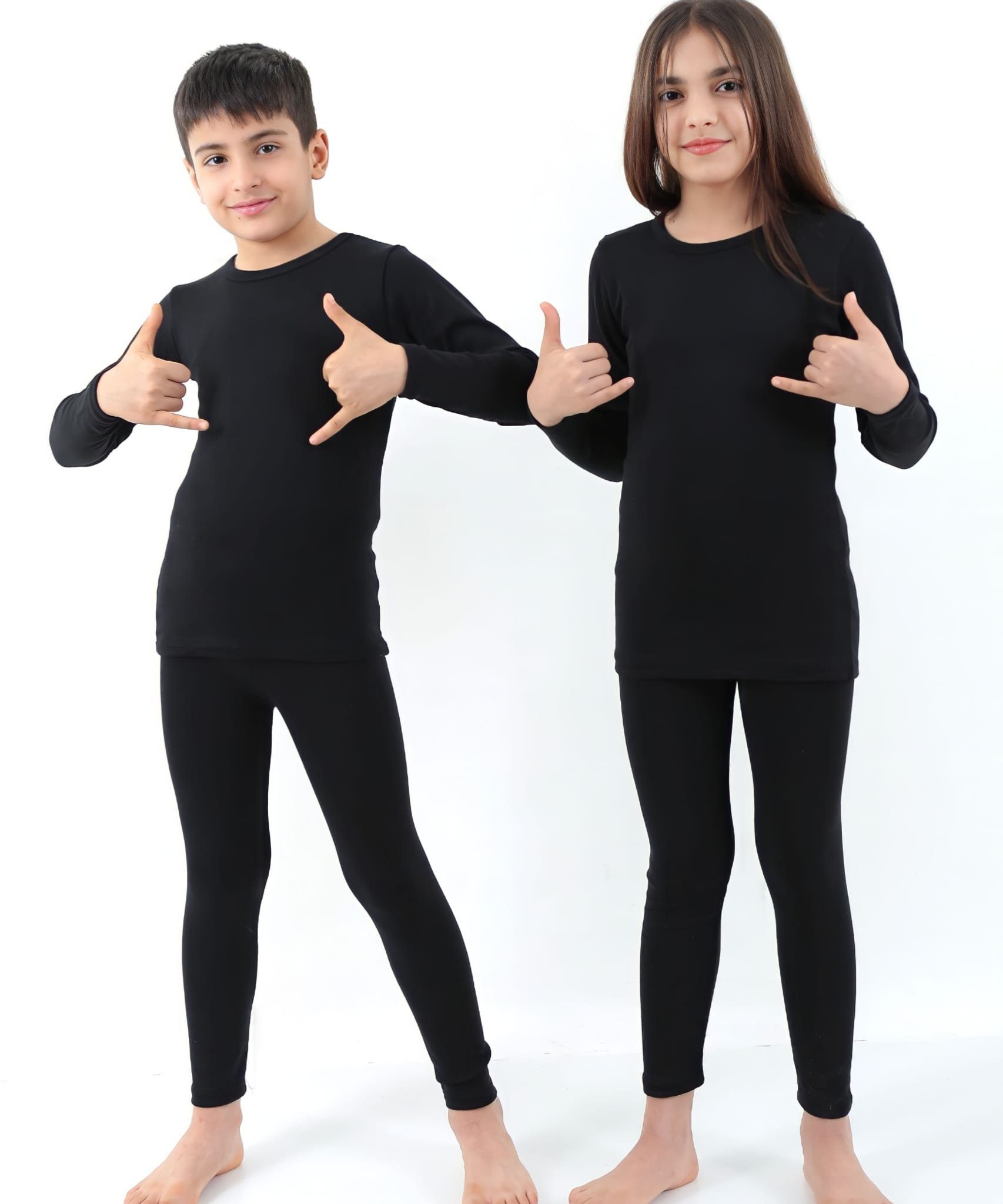 isil Thermounterhose Thermo Anzug Kinder Winter Unterwäsche Leggins und langarm Unterhemd (Zweiteiler - Leggings & Langarmshirt) mit innen Fleece gefüttert