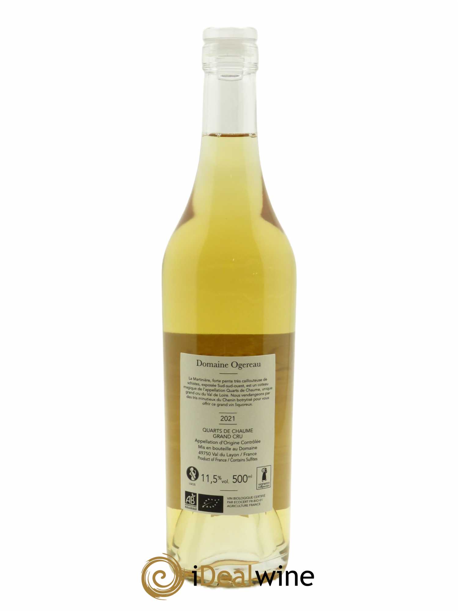 Quarts de Chaume Grand Cru La Martinière Domaine Ogereau  2021 - Lot de 1 Bouteille