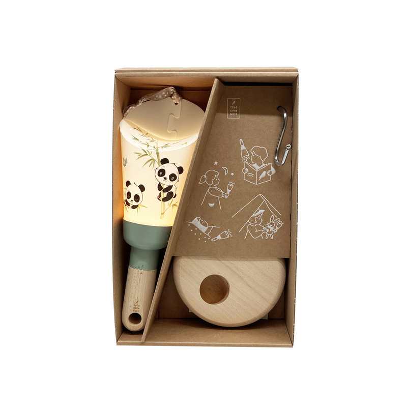 Coffret 5 en 1 lampe nomade Pandi Panda sauge Polochon and cie