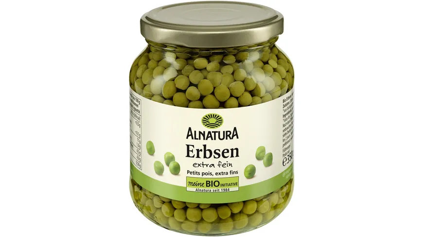 Alnatura Bio Erbsen extra fein, Glas 230 g