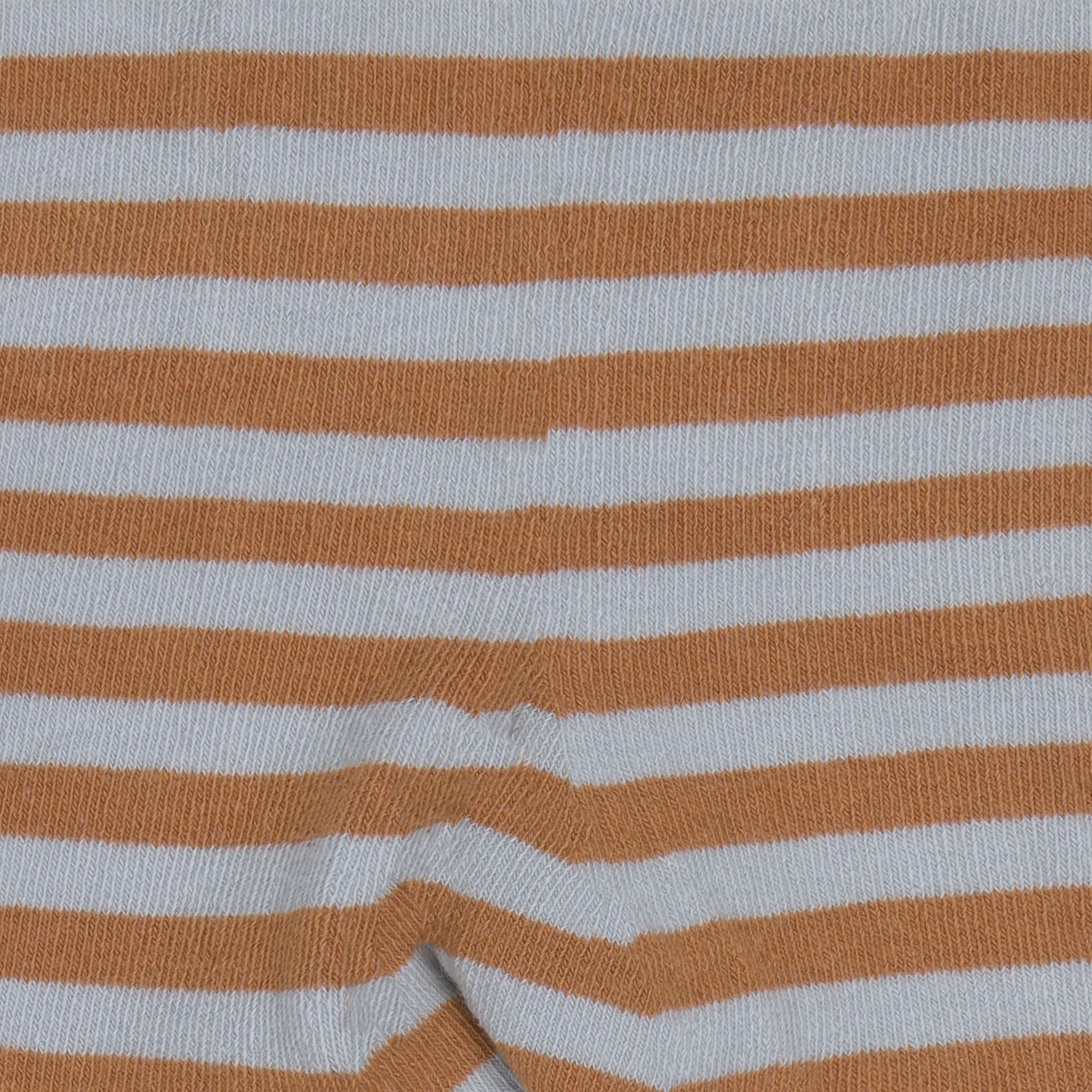 Strumpfhose GOTS - Tights, Streifen Hellblau Karamell