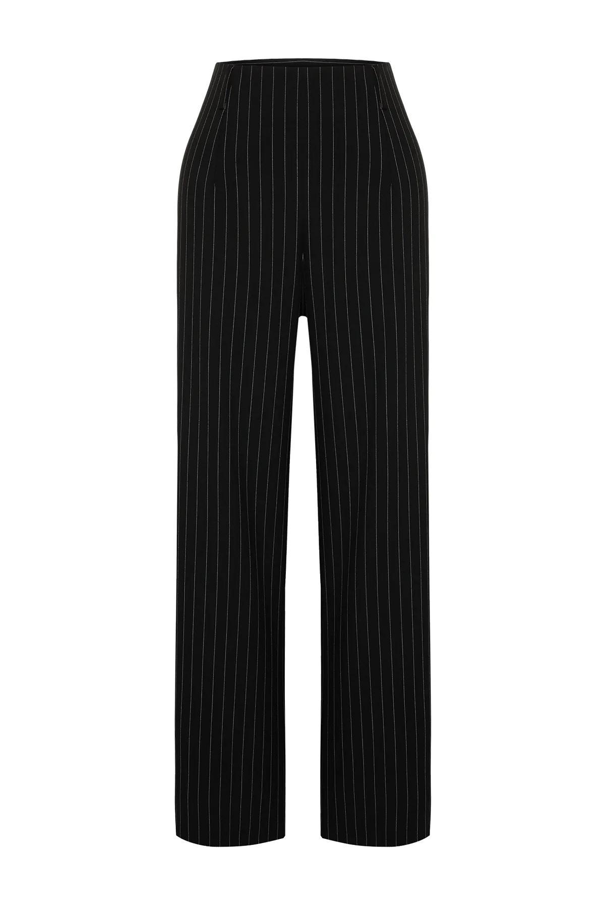 Trendyol Collection  Schwarze, gestreifte Webhose in limitierter Auflage TWOSS24PL00106