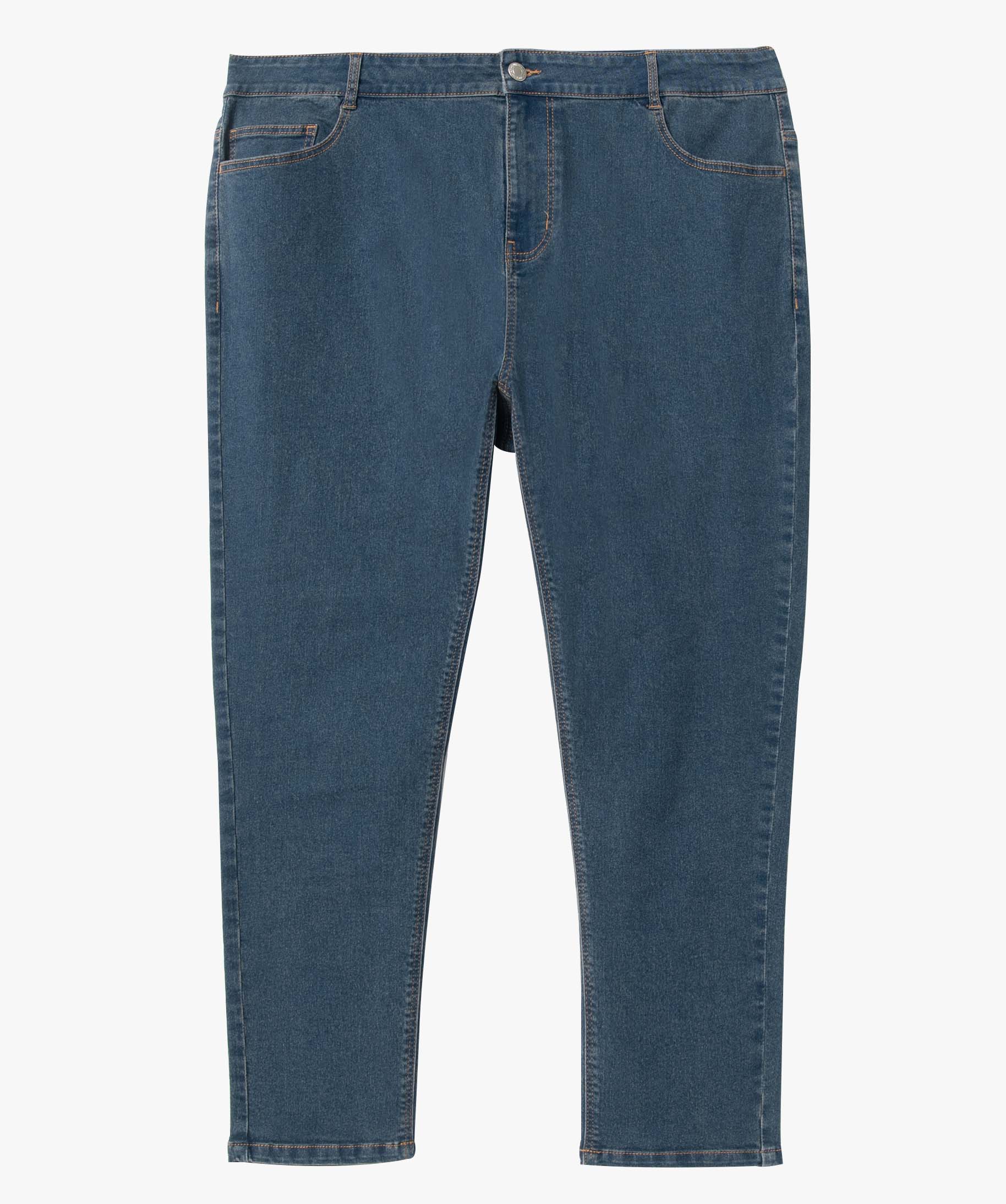 Pantacourt en jean femme grande taille en denim stretch bleu | GEMO