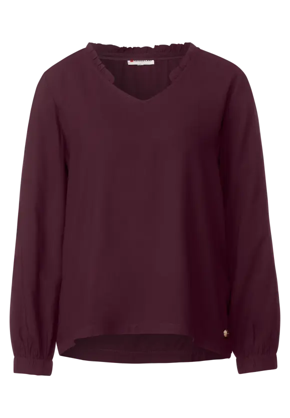 Street One Unifarbene Bluse mit Rüschen