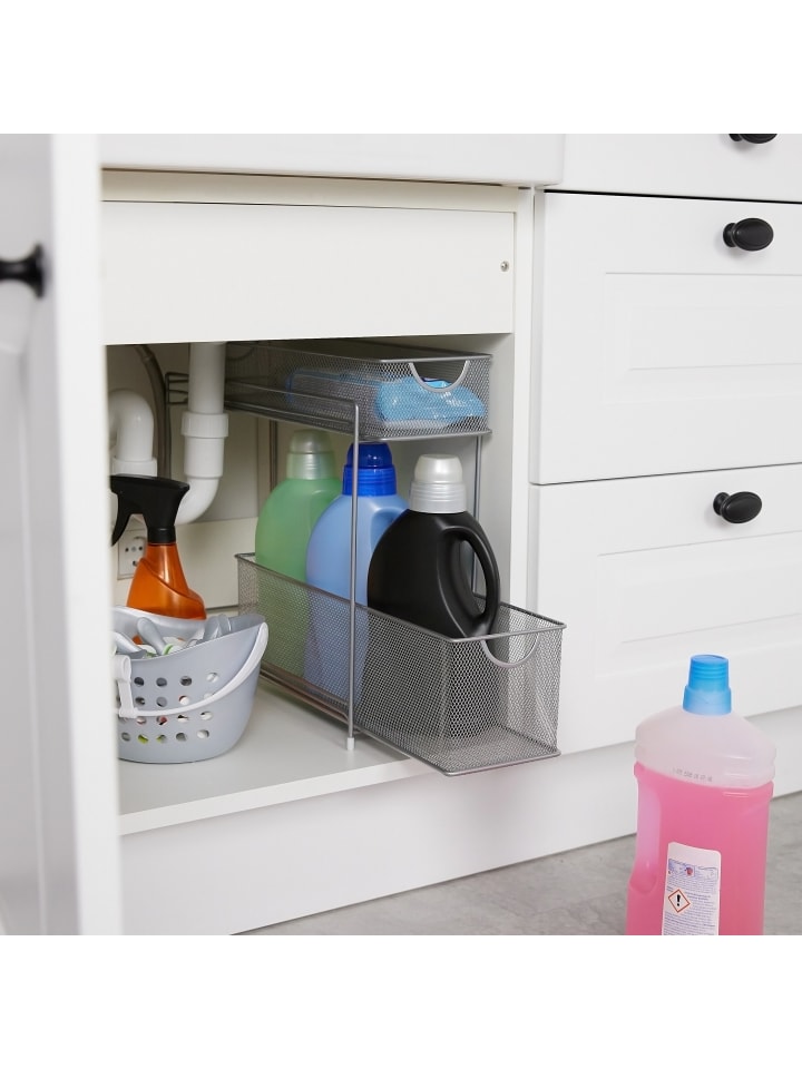 relaxdays Küchenschrank Organizer in Silber - (B)15 x (H)40 x (T)46 cm günstig kaufen onesize