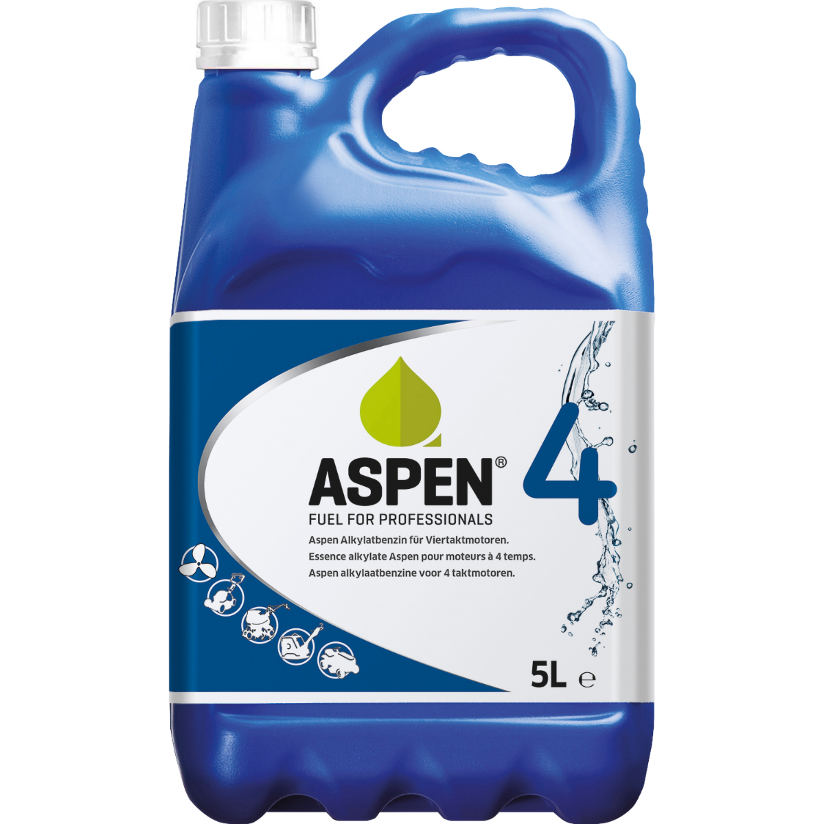 Aspen ASPEN4 Ready-to-use Gasoline Mix 5 liters for four-stroke engines.