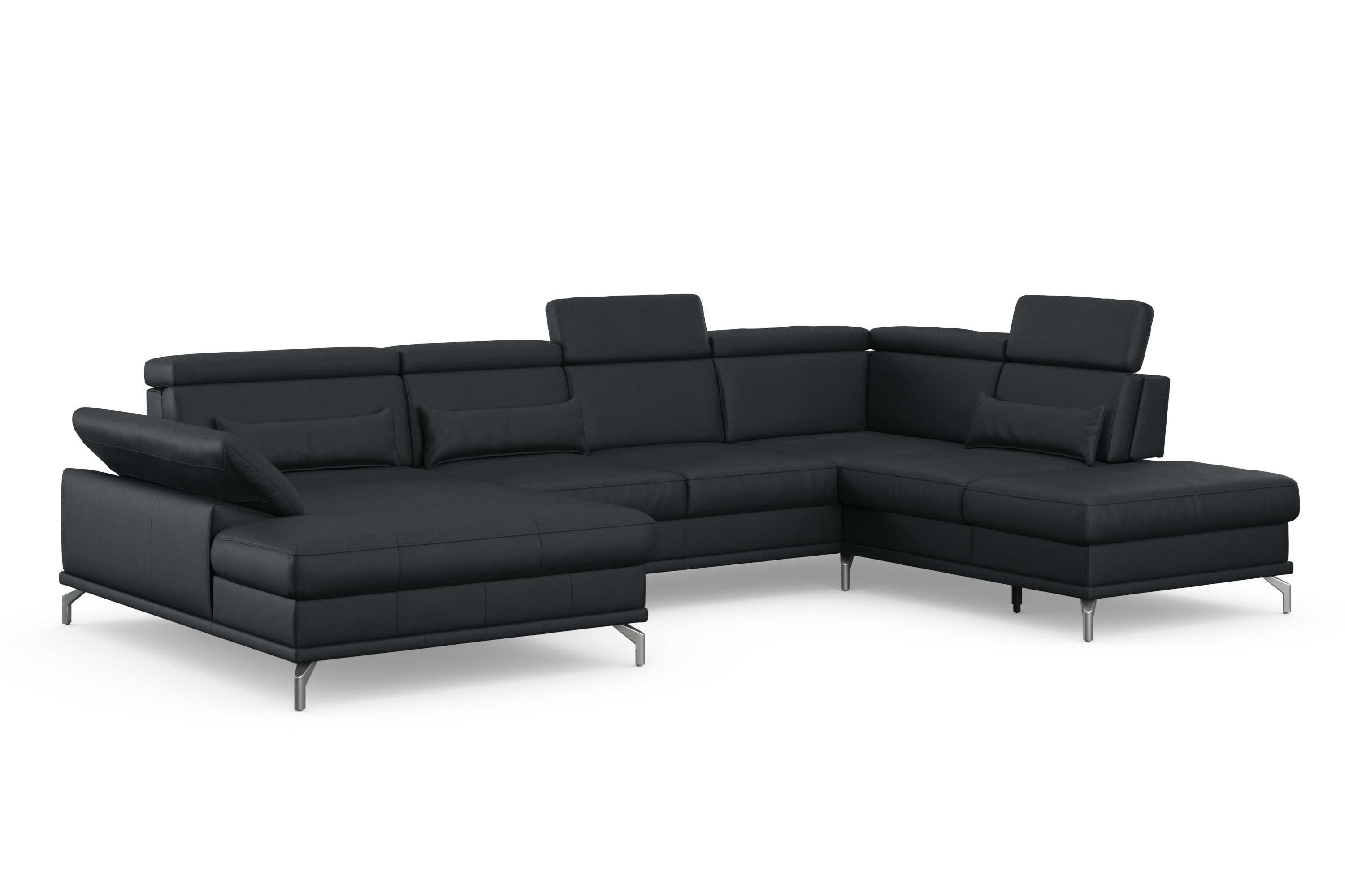 sit&more Wohnlandschaft Cabrio, Sitztiefenverstellung und Federkern, jeweils inklusive 3 Nierenkissen