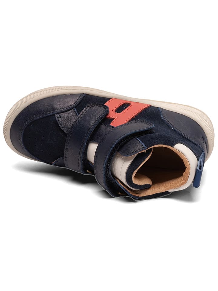 bisgaard Leder-Sneakers in Dunkelblau/ Rot günstig kaufen