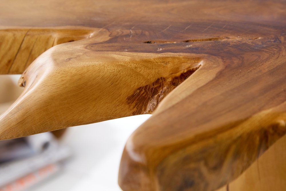 riess-ambiente Beistelltisch ROOT 53cm natur, Nachttisch · Massivholz · Hocker · mit Jahresringen · Teakholz