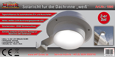 MAUK Solarlicht Wegbeleuchtung für die Dachrinne