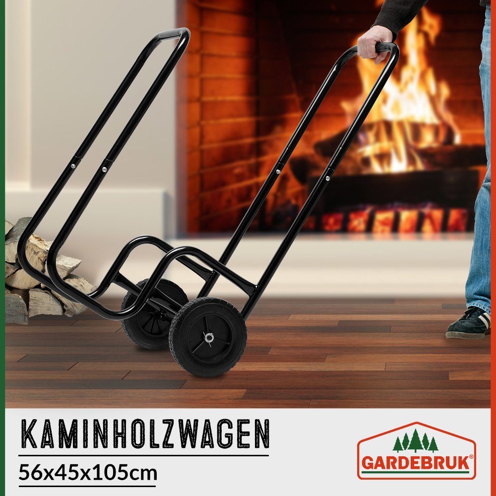 Gardebruk Kaminholzregal, Kaminholzwagen extra groß 105x56x45 cm Brennholzkarre Holzwagen