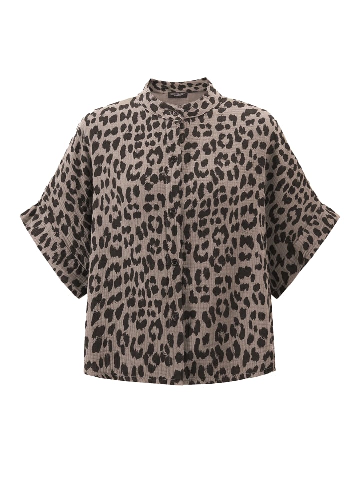 SASSYCLASSY Musselin Bluse mit Zebra in Braun, Schwarz günstig kaufen