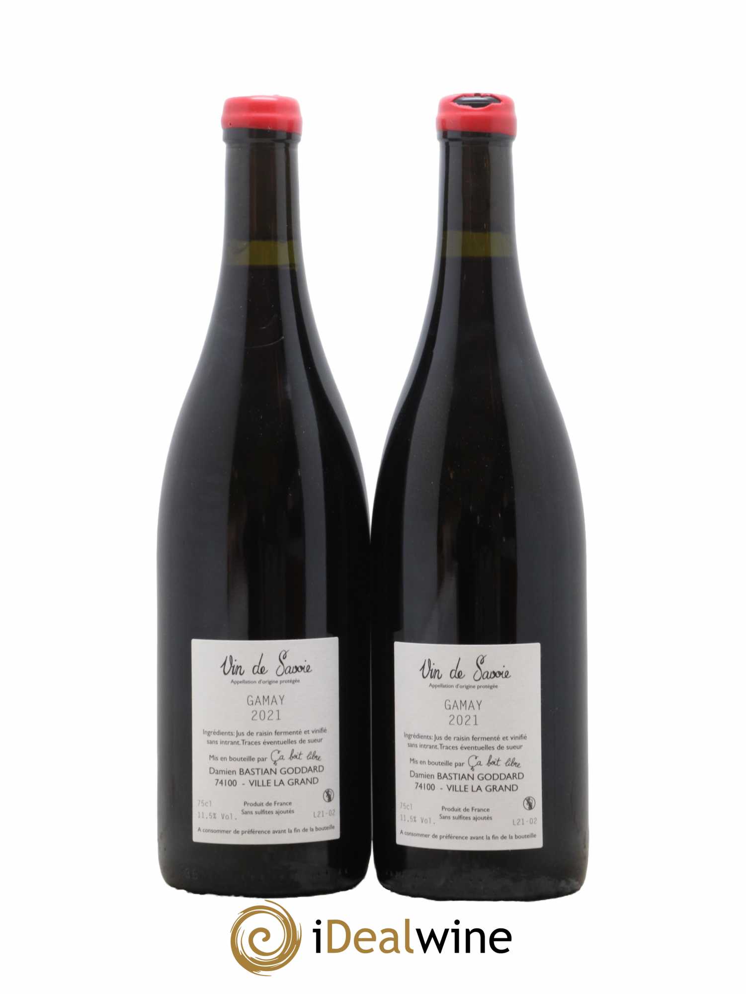 Vin de Savoie Ton rouge d'élevage Domaine Ca boit libre 2021 - Lot de 2 Bouteilles