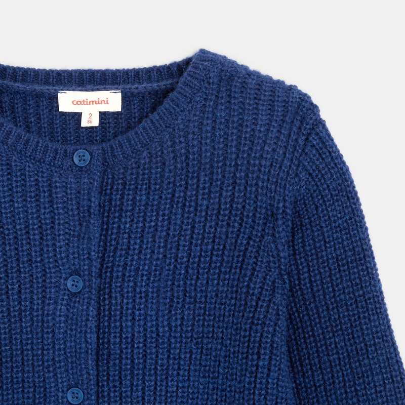 Gilet bébé fille maille tricot bleu nuit Catimini