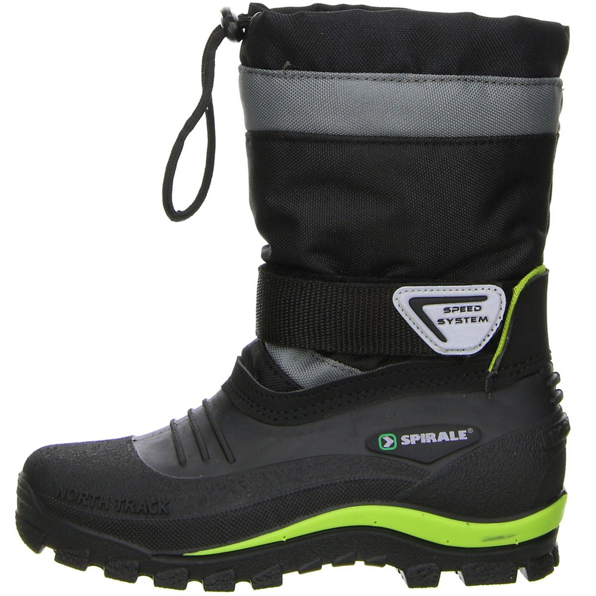Kinder Jungen Mädchen gefütterter Winterstiefel Snowboots Klettverschluss schwarz