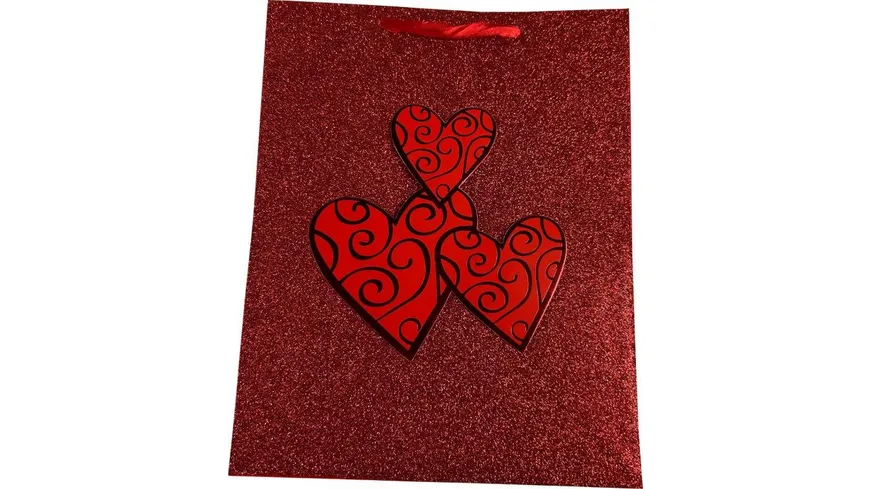 BOCK Geschenktüte gross Glitzer rot 32 x 25,5 x 2cm sortiert