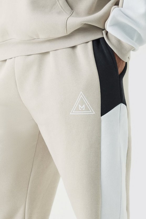 Plus Colorblock Jogginghose mit Logo
