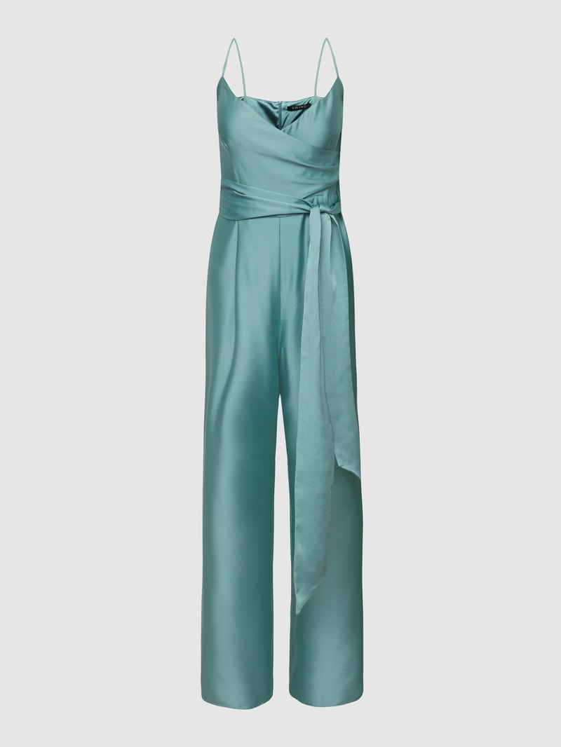 Jumpsuit im Wickel-Design in helltürkis