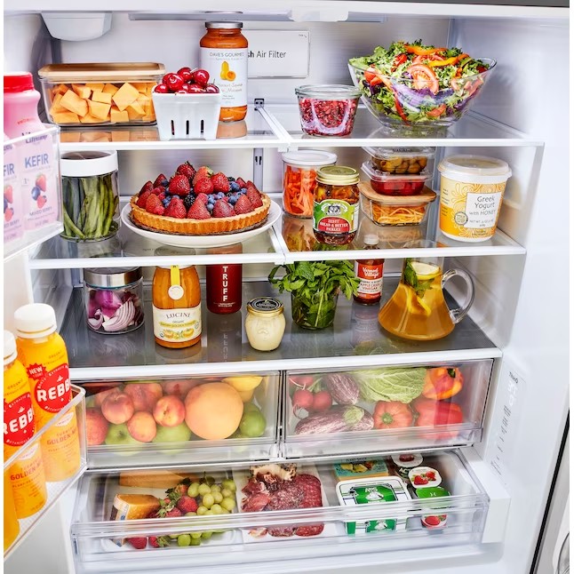 LG Counter-Depth MAX 26.5-cu ft Counter-depth Smart French Door Refrigerator with Ice Maker (Stainless Steel) ENERGY STAR
