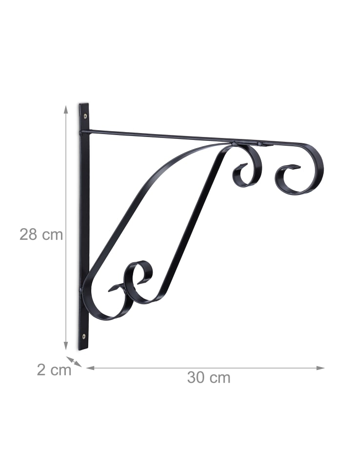 relaxdays 2 x Blumenampel Halterung in Schwarz günstig kaufen onesize