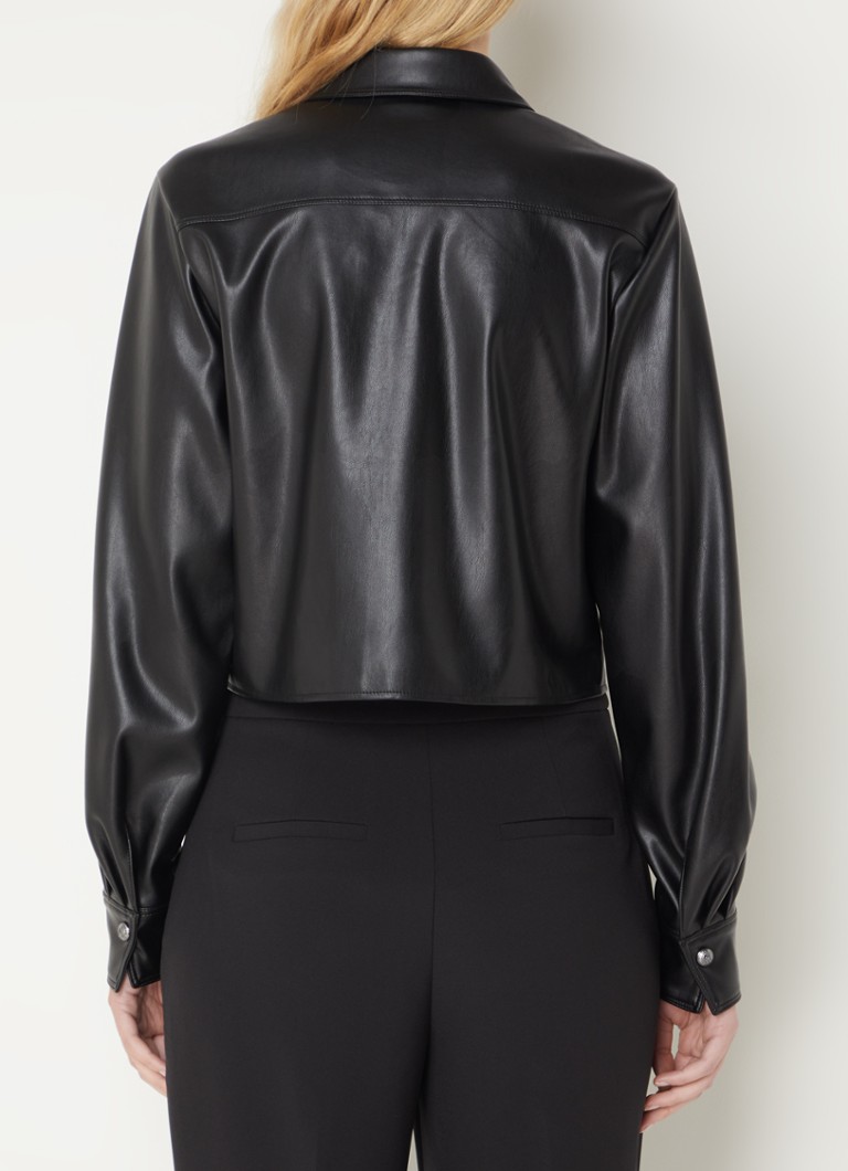 NIKKIE  Antique blouse van imitatieleer met gestrikt detail