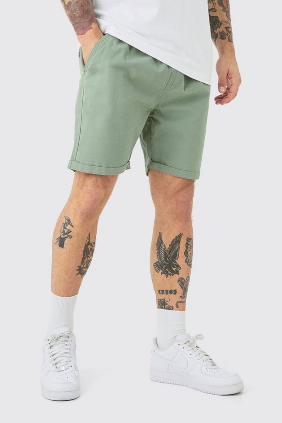 Slim-Fit Bermuda-Shorts mit elastischem Bund
