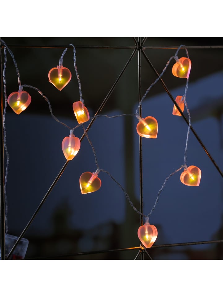 MARELIDA LED Lichterkette Herzen für Valentingstage Muttertag L: 90cm in rosa günstig kaufen onesize