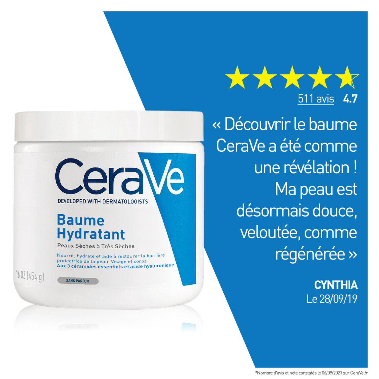 Cerave Baume Hydratant Peau Sèche à Très Sèche