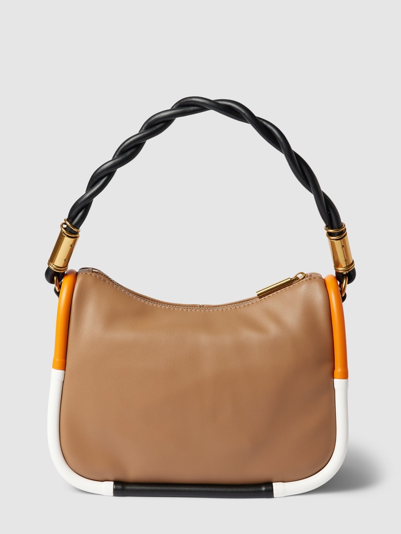 Handtasche mit Label-Applikation Modell 'AIENA' in camel