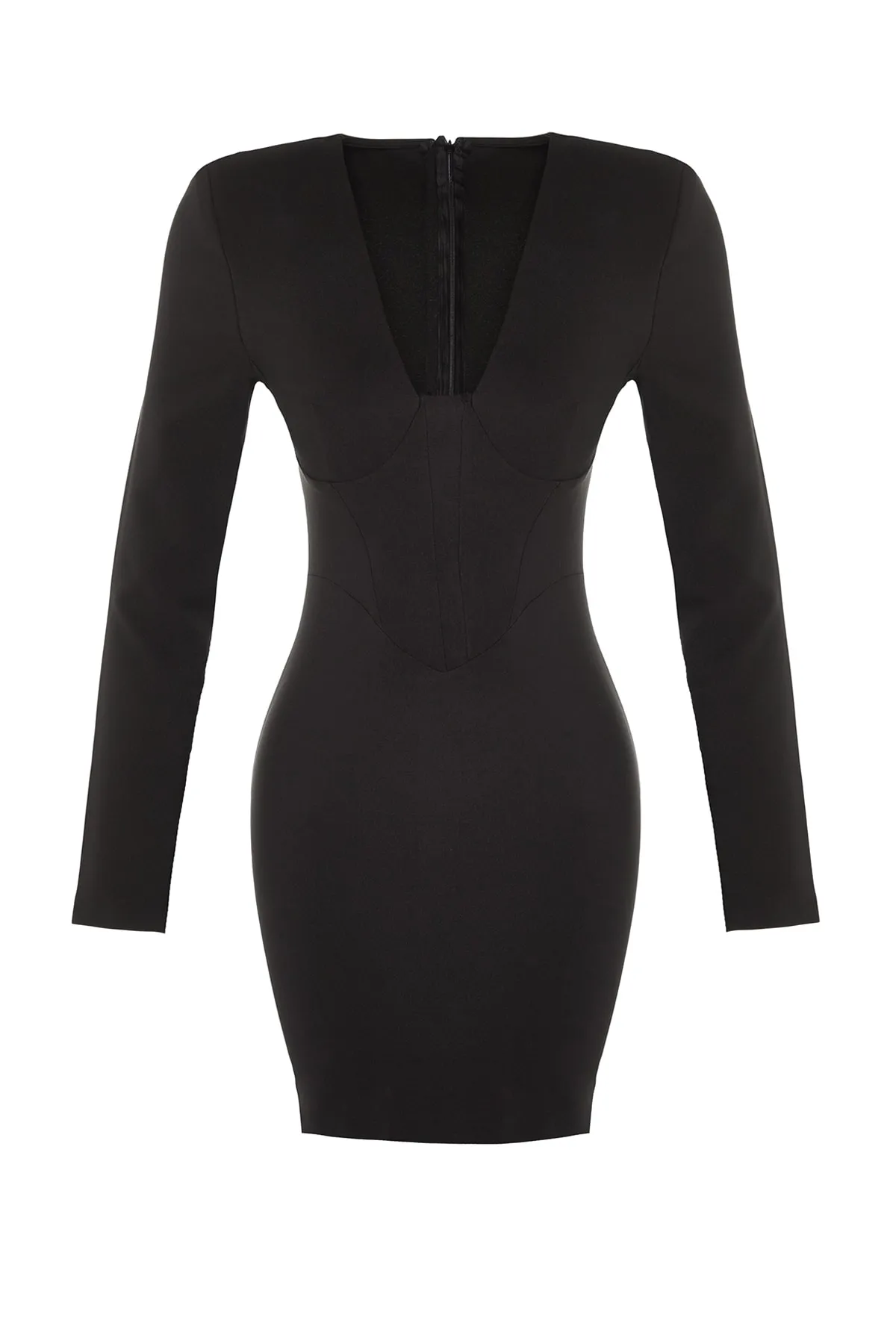 Trendyol Collection  Schwarzes, gewebtes, elegantes Abendkleid mit Bügeln TPRAW23EL00175