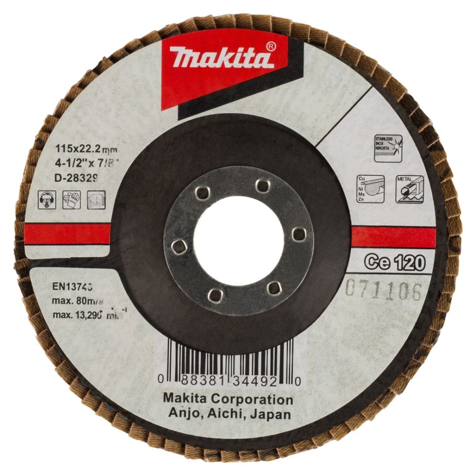 Makita Tilbehør D-28329 Lamelsliberskive 115 mm Ce120 Pr. 1 Stk.