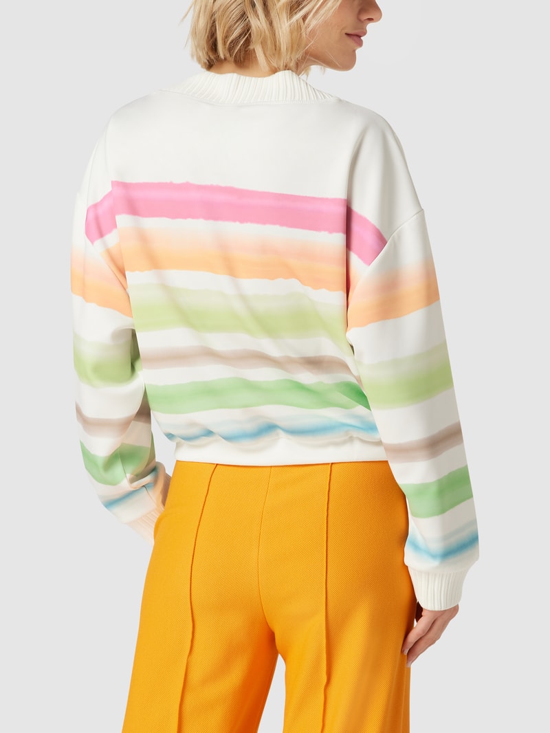Sweatshirt mit Streifenmuster Modell 'Fara' in offwhite