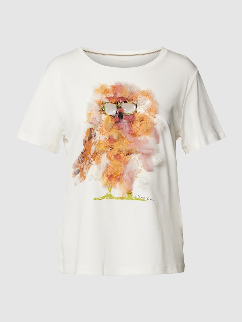 T-Shirt mit Rundhalsausschnitt in offwhite