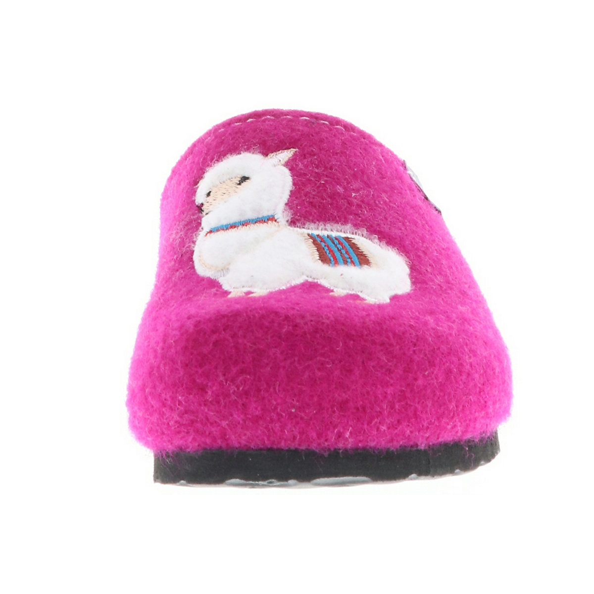 Kinder Mädchen Hausschuhe Pantoffeln Pantoletten Slipper Naturwollfilz (Lama) pink/lila/fuxia