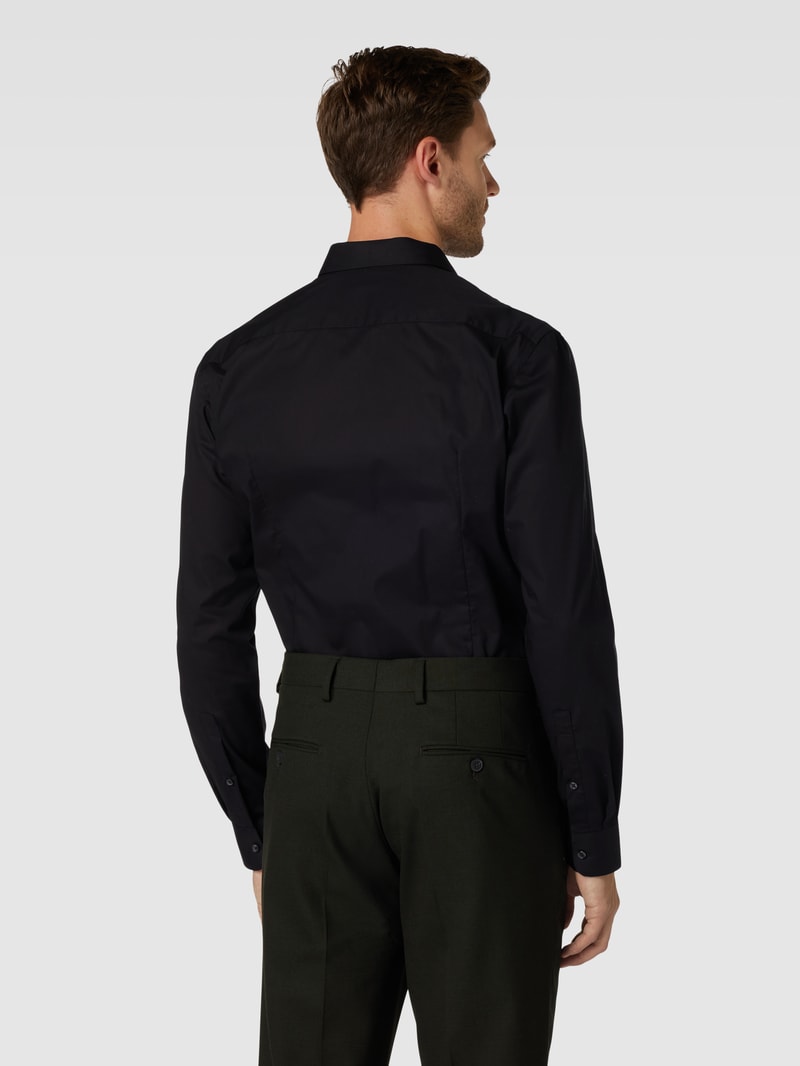 Super Slim Fit Business-Hemd aus Popeline in schwarz