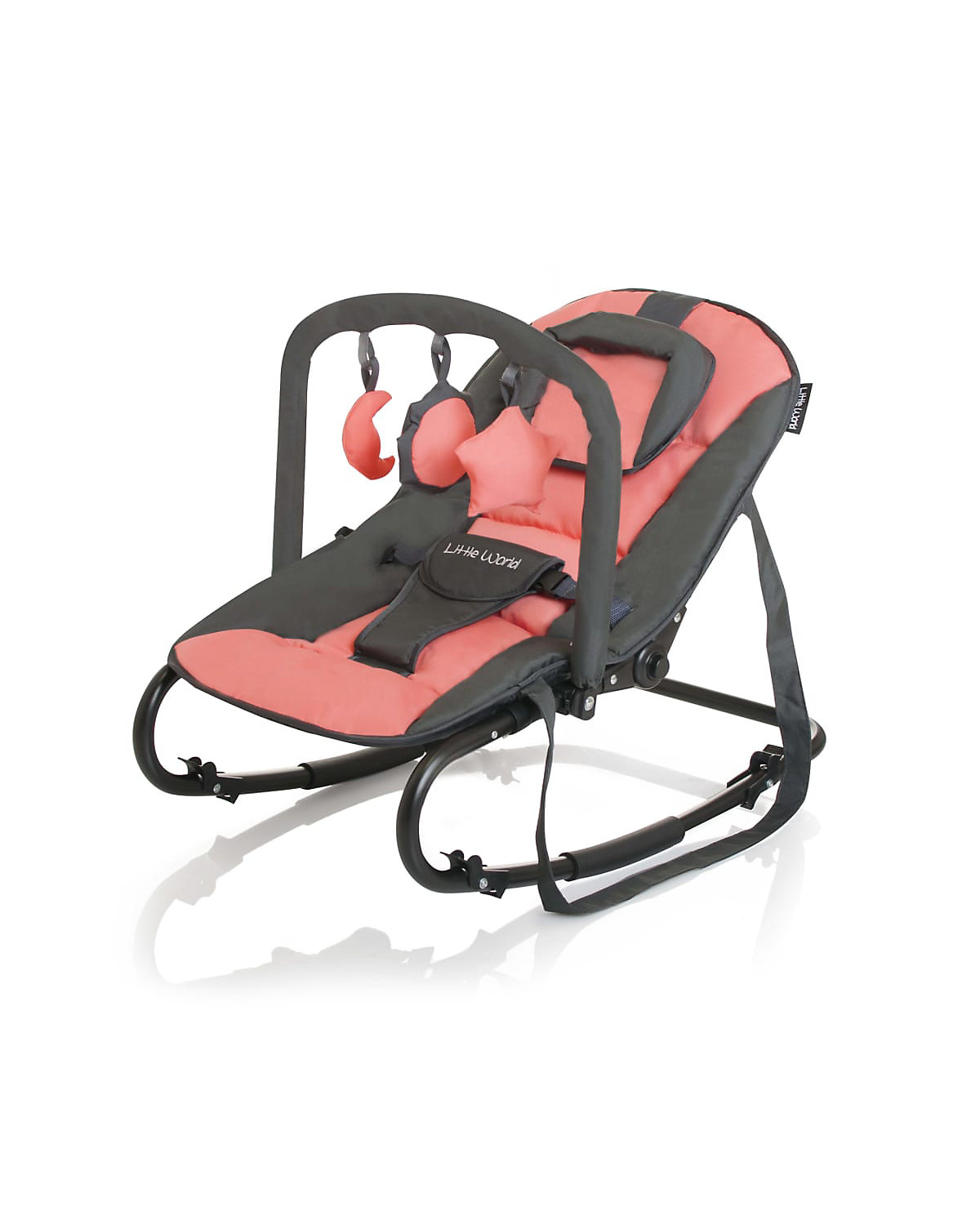 Babywippe Stardust Schwarz und Rosa Pink