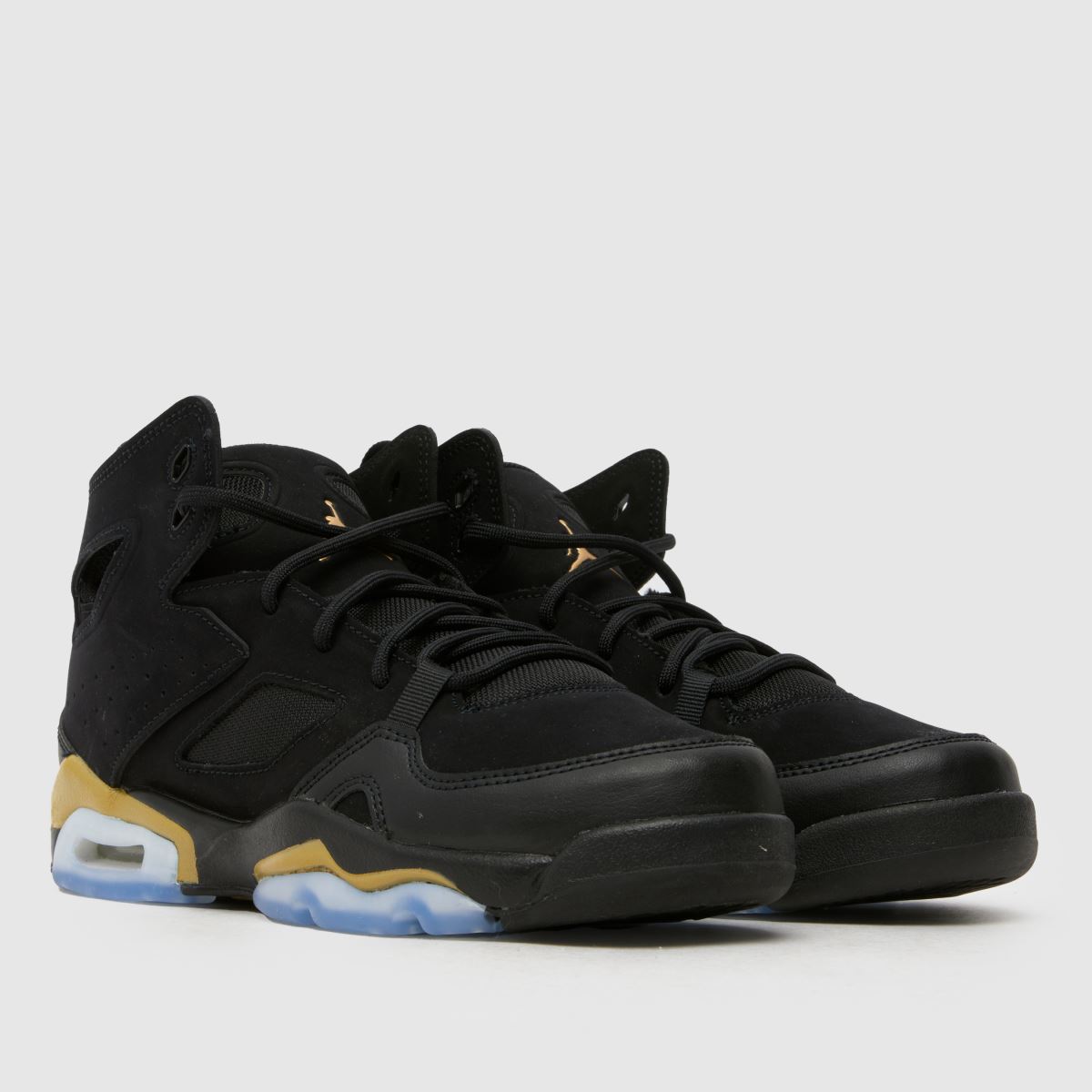 Nike Jordan svarta & guldfärgade Flight Club 91 pojkar/ungdomsskor