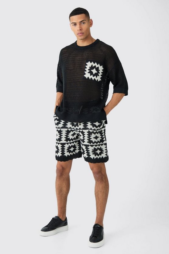 Gehäkelte Oversize Shorts
