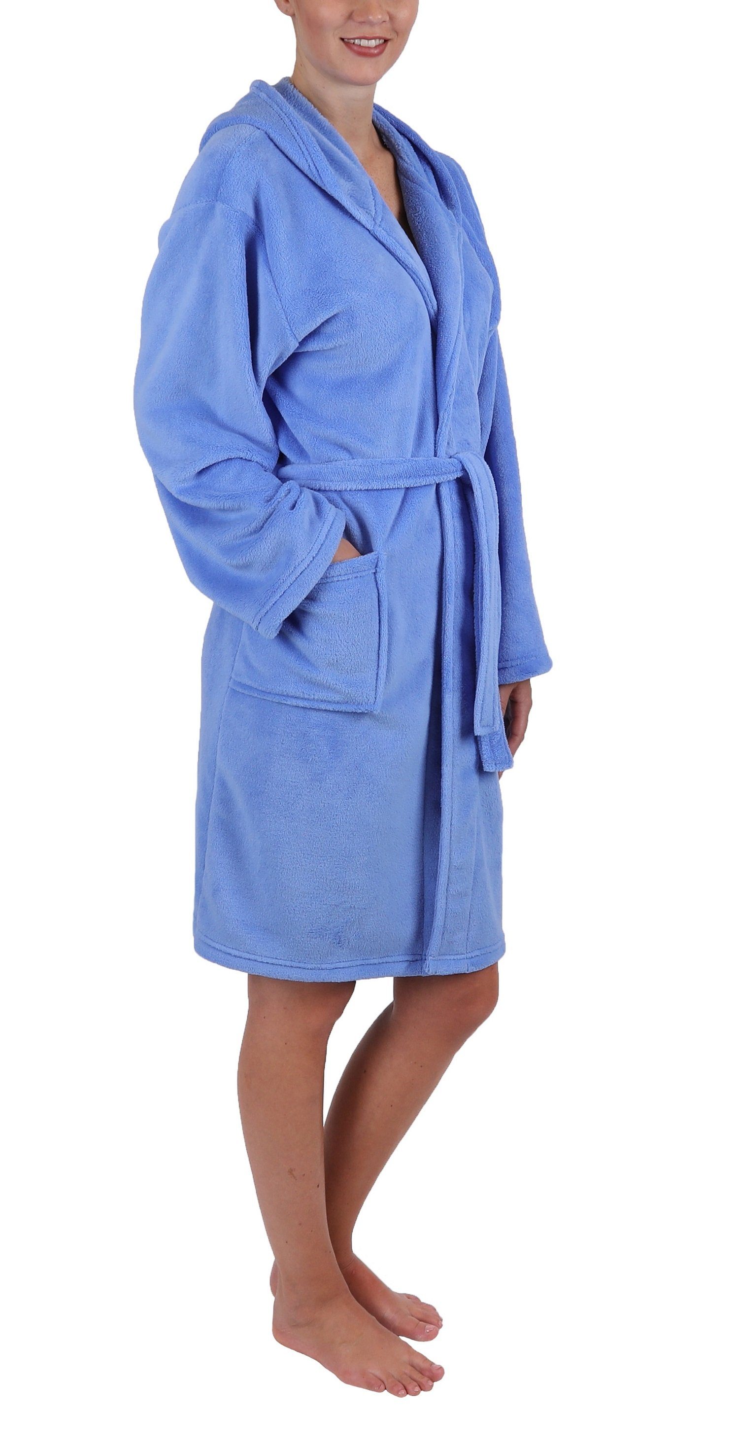 Betz Kinderbademantel Bademantel Style mit Kapuze Größen 128-176, 100% Polyester, Kapuze, Bindegürtel
