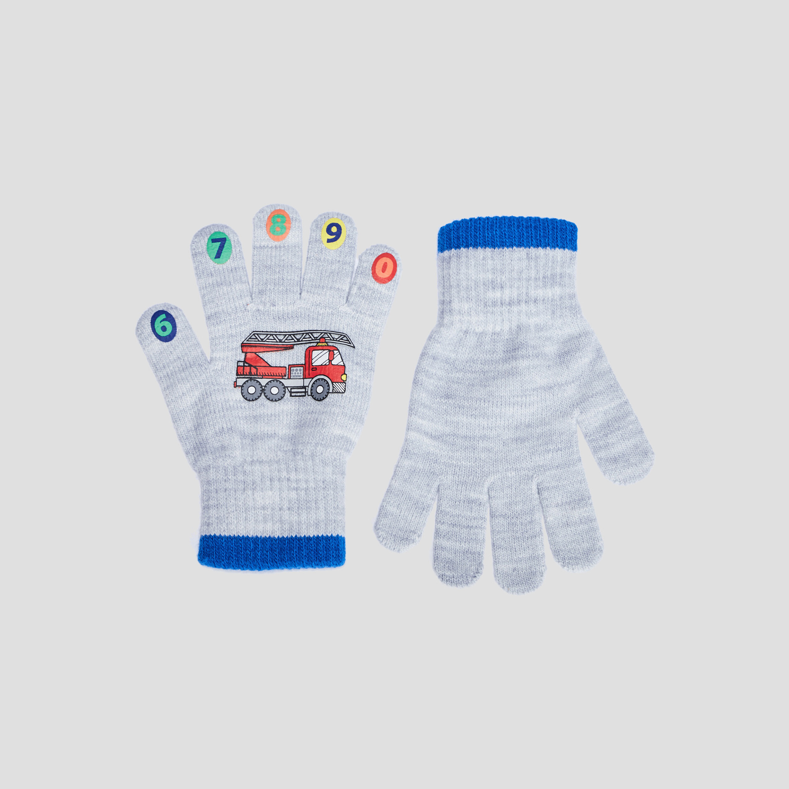 Gants tricotés gris clair garçon | La Halle