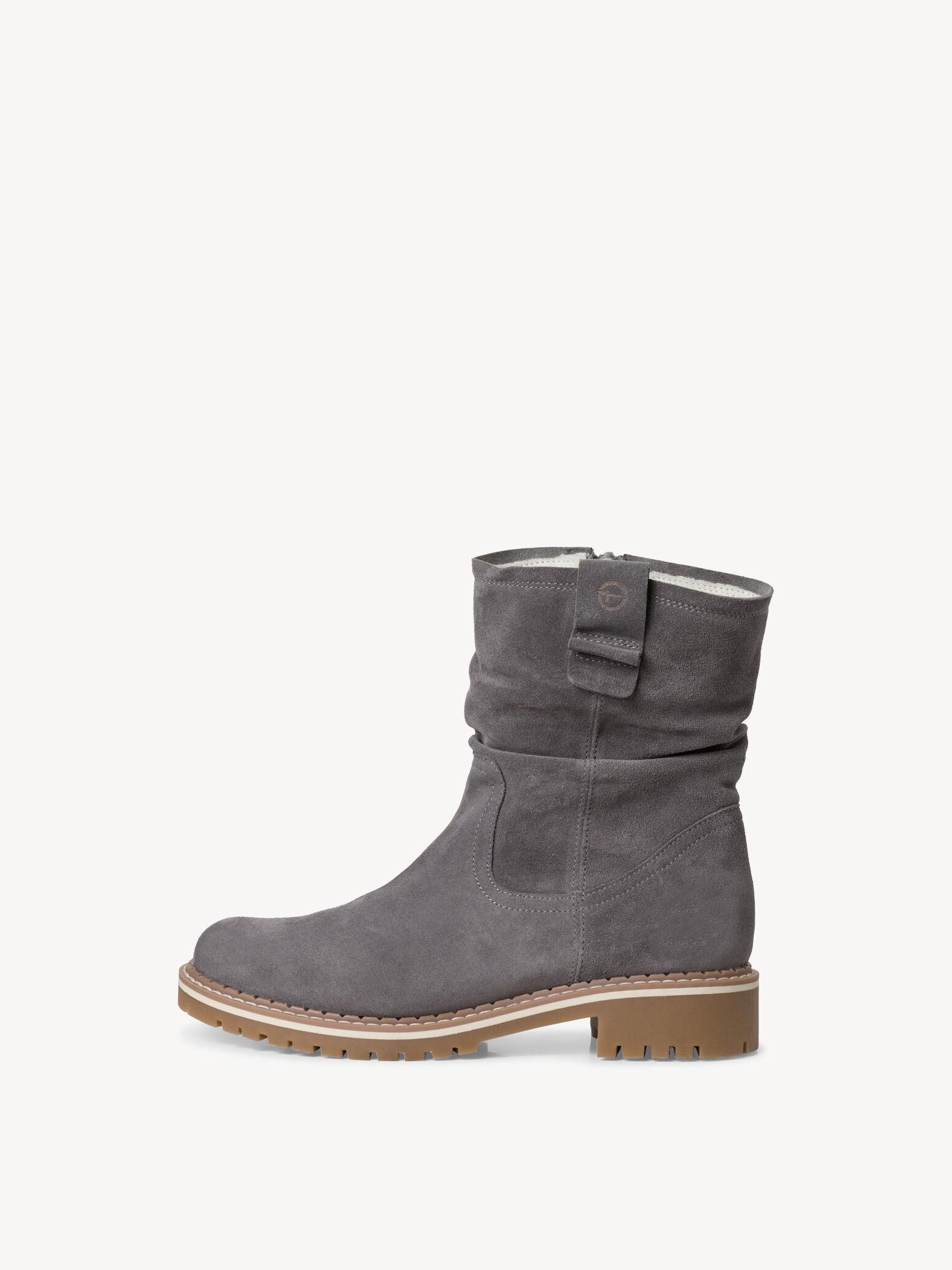 Bottine en cuir - gris doublure chaude