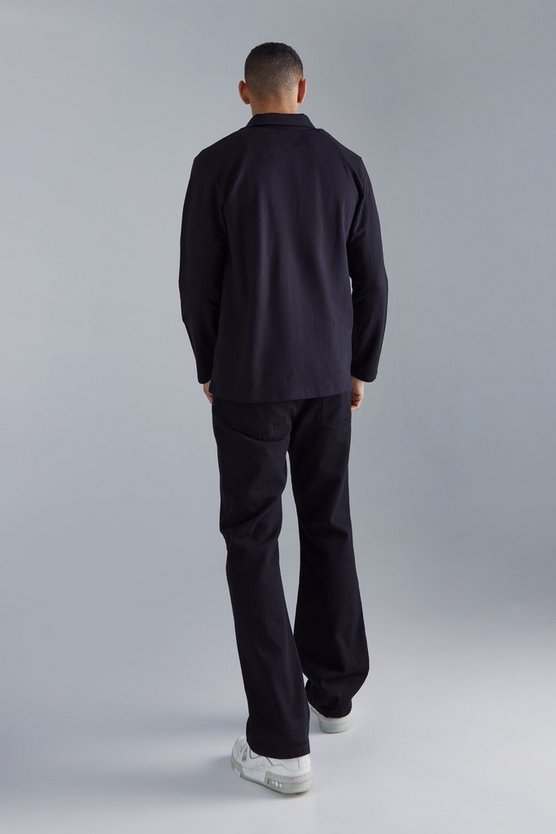 Utility-Overshirt aus Jersey mit Knopfleiste