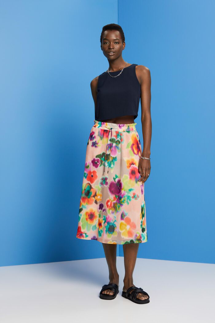 Midirock mit farbenfrohem Print