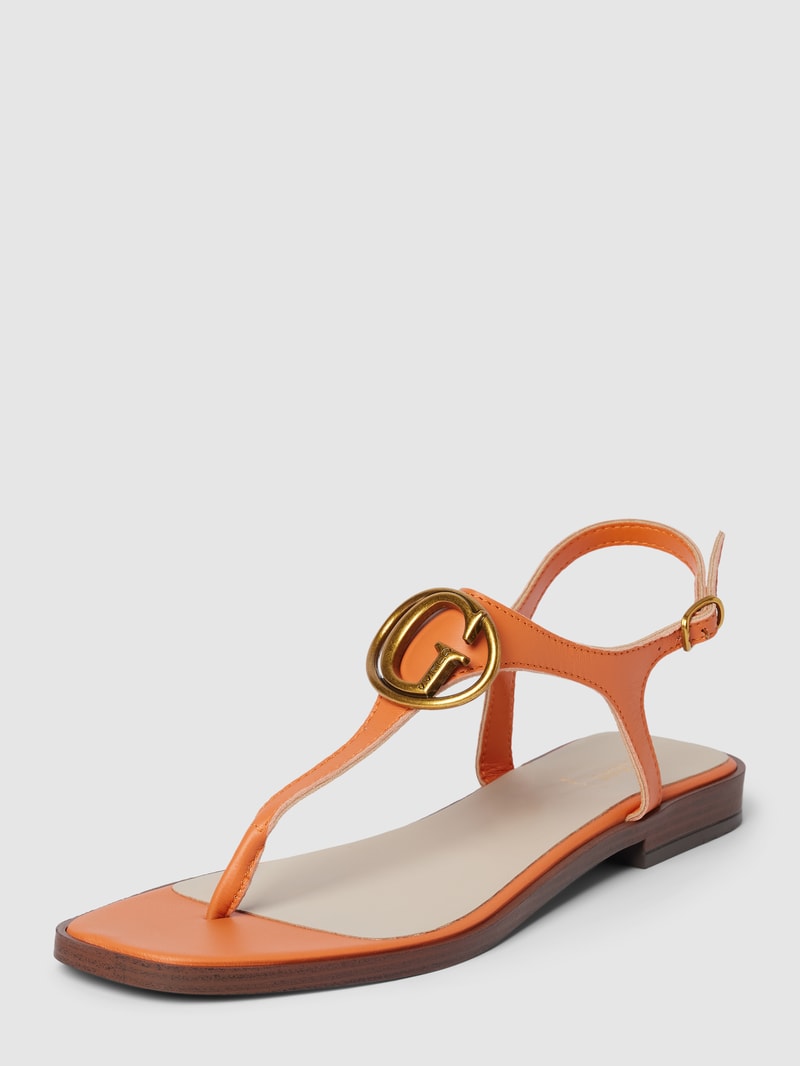 Zehentrenner aus Leder mit Label-Detail Modell 'MIRY' in orange