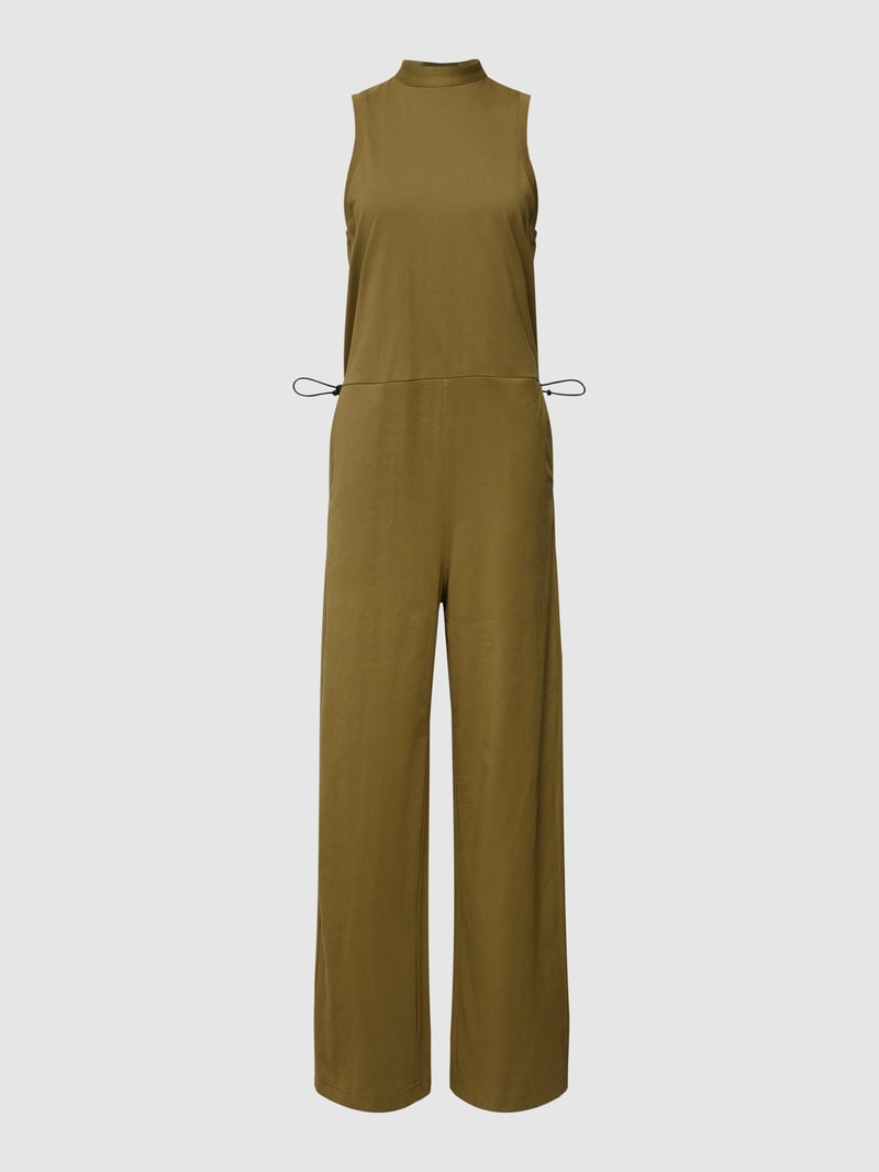 Jumpsuit mit elastischem Bund in olivgrün