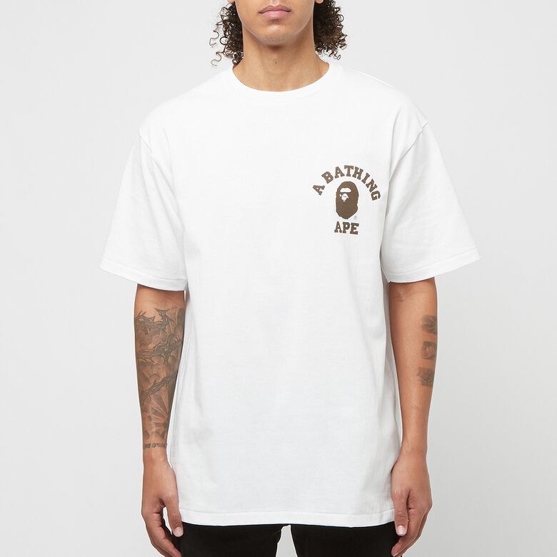 A Bathing Ape Liquid Camo College ATS Tee white